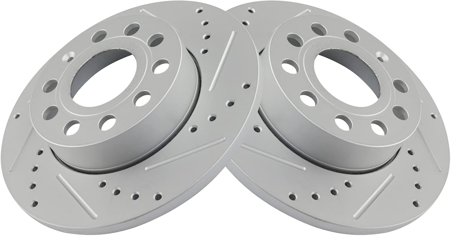 TRQ Rear Performance Brake Rotors Set for Audi and Volkswagen