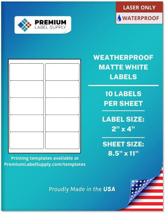 Premium Waterproof White Address Sticker Labels for Laser Printers