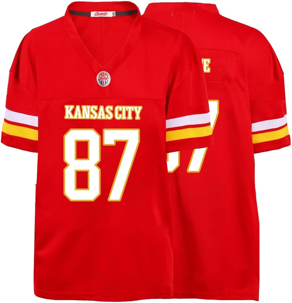 Custom Mens/Youth Football Stitched T-Shirt for Sports Fans