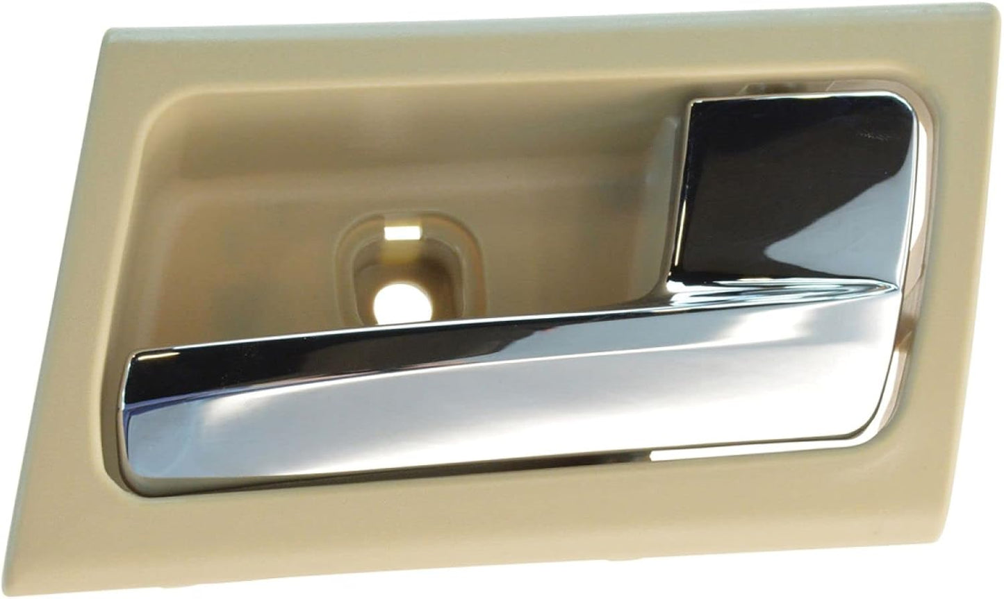 TRQ Right Interior Door Handle Chrome & Camel Tan for Ford