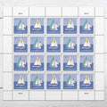 Sailboats Postcard Stamps (2 Sheets, 40 Stamps) - Colorful Sail Art