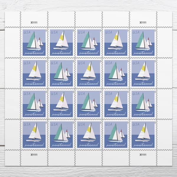 Sailboats Postcard Stamps for Joyful Mailings and Collecting