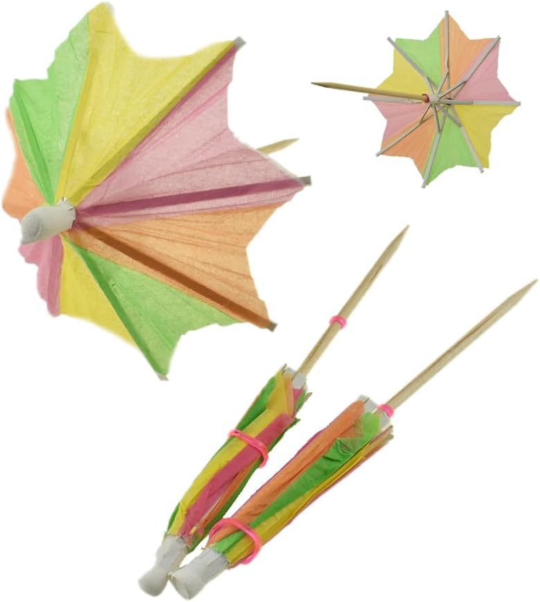 50pc HAHIYO Cocktail Umbrella Toothpicks - Tropical Party Fun!