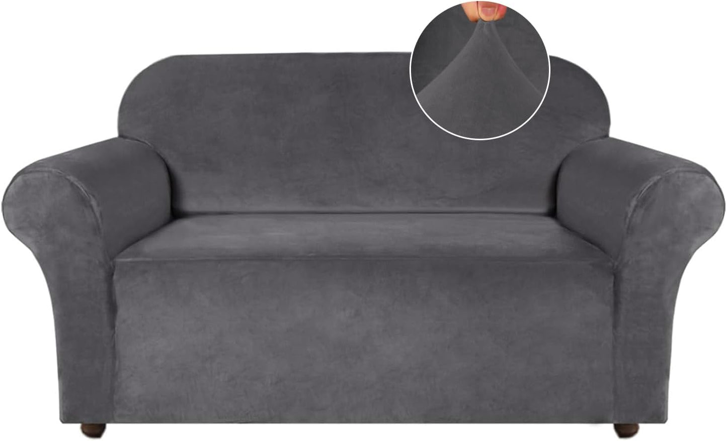Turquoize Velvet Loveseat Covers for 2 Cushion Couch Protection