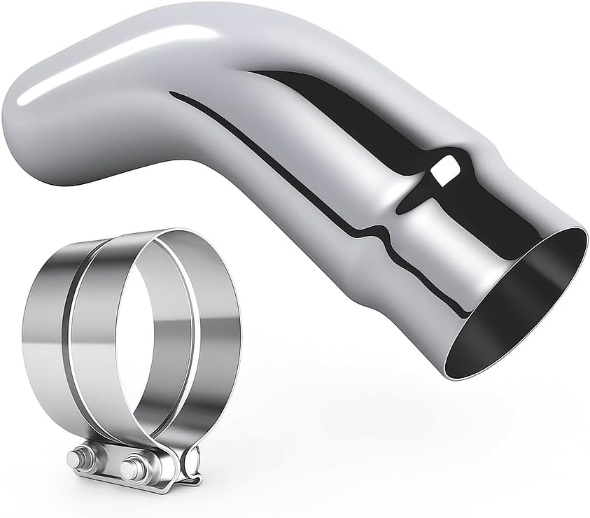 5 Inch Diesel Exhaust Tip Elbow for Trucks and Cars - Chrome Finish