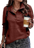 SHEWIN Women's Casual Stand Neck Sweatshirt - Lightweight Everyday Top