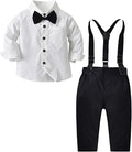 SANGTREE Boys Dress Suit Set with Adjustable Suspenders for Events