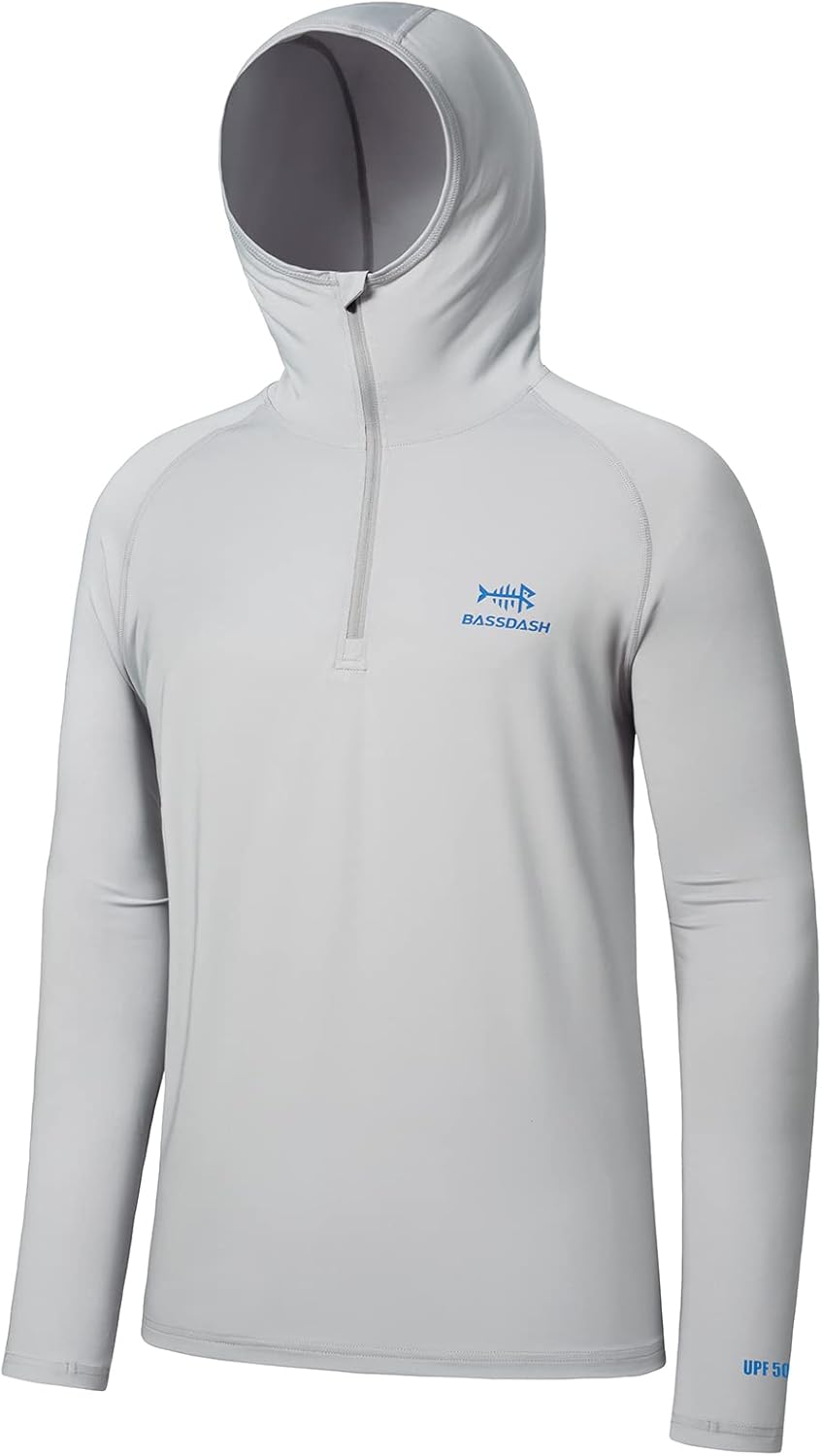 BASSDASH Mens UPF 50+ Fishing Hoodie - Sun Protection