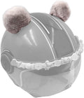 Kawaii Round Bear Ears Helmet Plush Adhesive Accessories - Cute Helmet