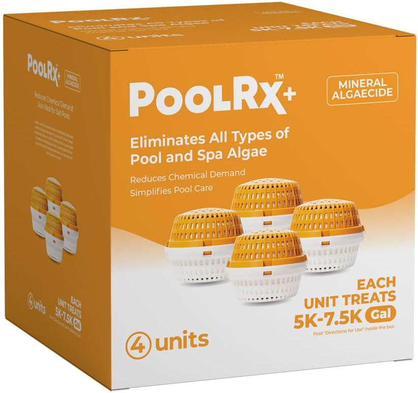 PoolRx+ Mineral Algaecide 4-Unit Pack for Effective Algae Control