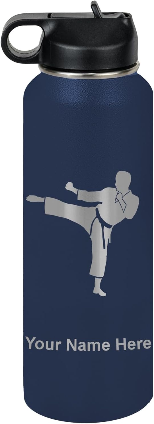 LaserGram Personalized Water Bottle for Karate Lovers