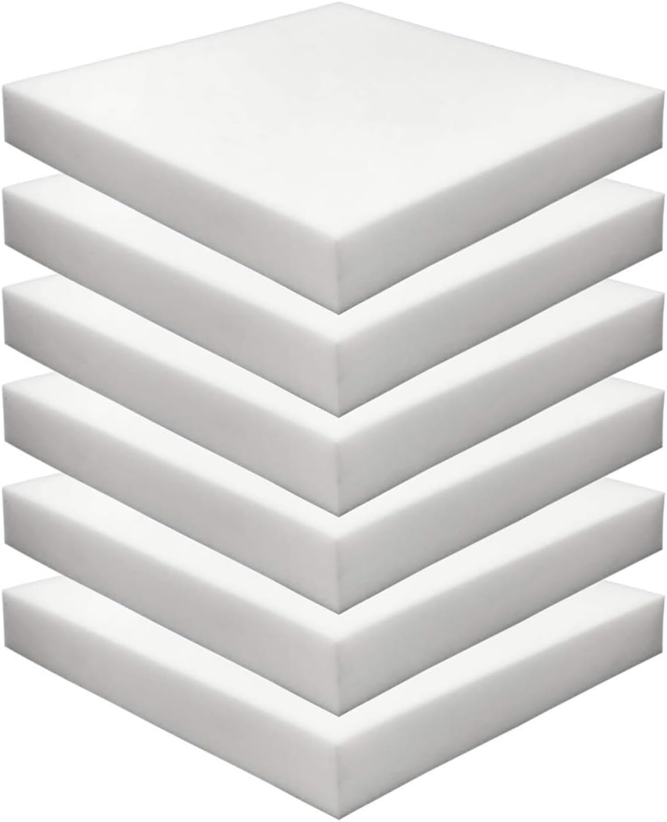 High Density Upholstery Foam 6-Pack for Cushions and More