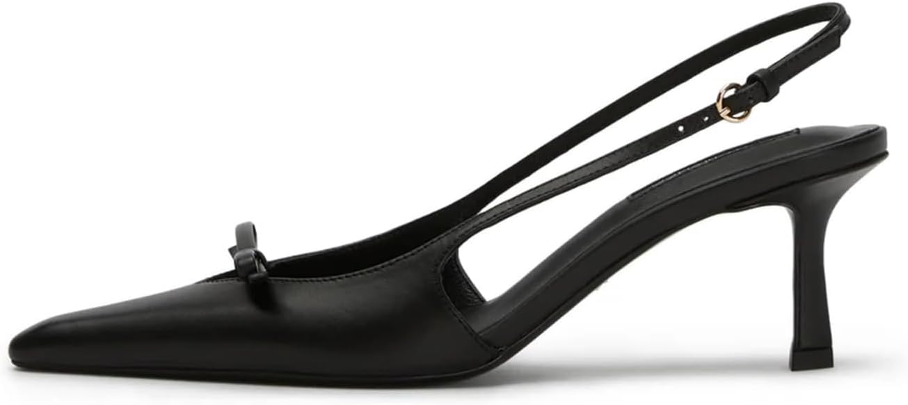 MAVMAX Slingback Heels for Women with Bow Pointed Toe Design