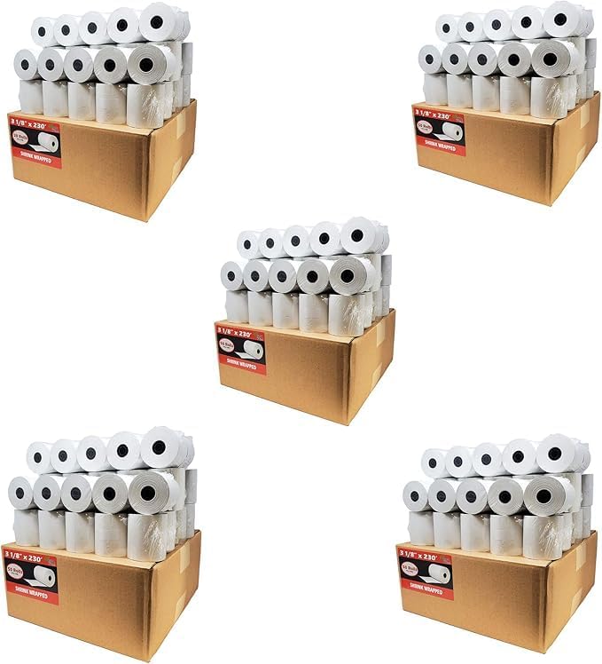 BPA Thermal Paper Rolls for Clover POS Printers - 500 Rolls