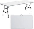 ZenStyle Indoor Outdoor 8ft Heavy Duty Folding Table - Sturdy Portable