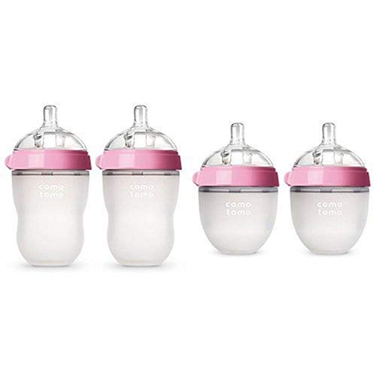 Comotomo Pink Baby Bottle Set - Natural Feeding