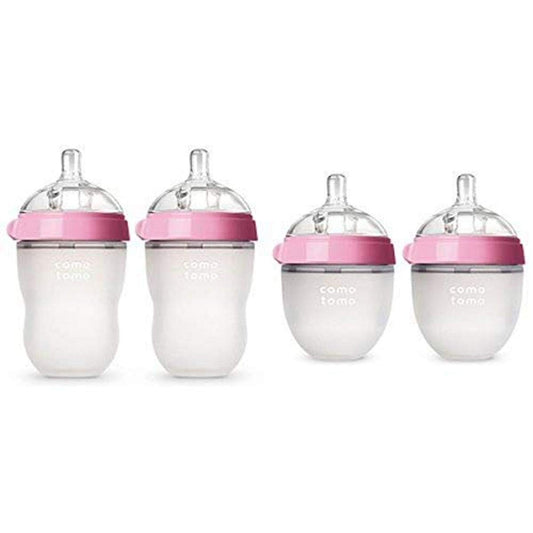 Comotomo Pink Baby Bottle Set - Natural Feeding