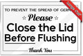 Close Lid Before Flushing Sign 4x6 Acrylic Bathroom Reminder - 10 Pack