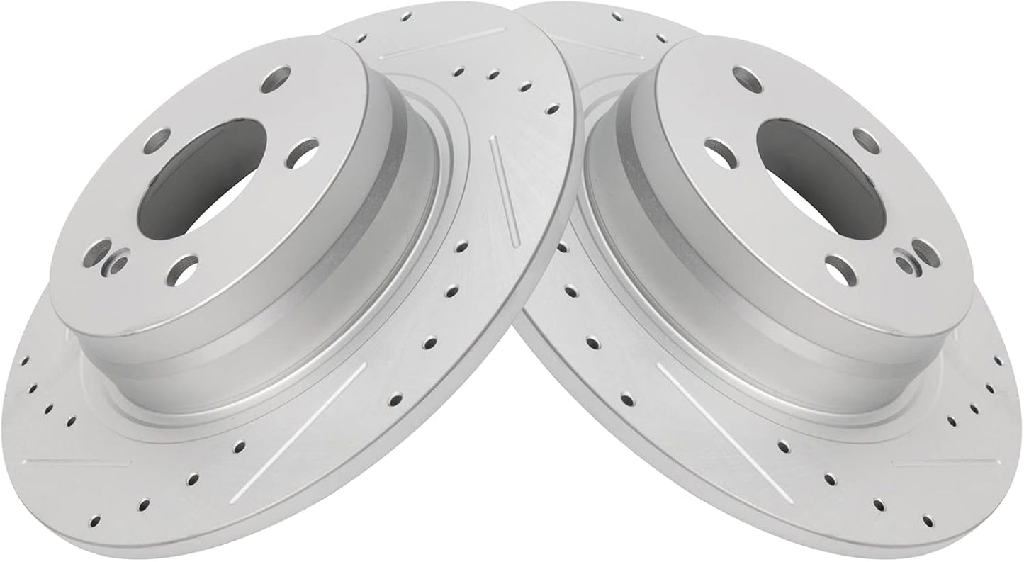 TRQ Rear Performance Brake Rotors Set for Mercedes-Benz