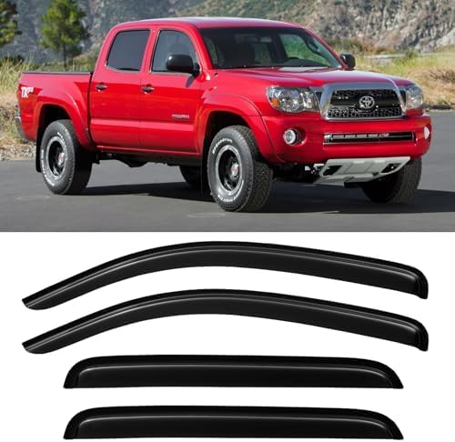 Window Rain Guards Visors for 2005-2015 Toyota Tacoma Double Cab