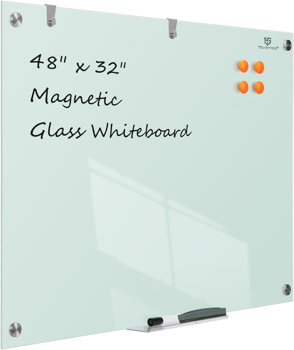 Premium 48 x 32 Inches Glass Dry-Erase Board for Home & Office