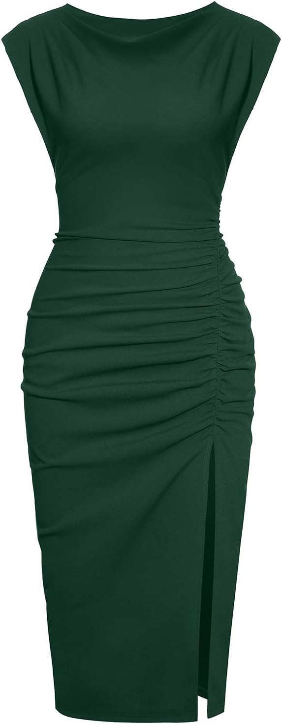 IHOT 2025 Women's Mock Neck Bodycon Midi Dress for Parties