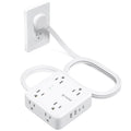 TROND 5ft Flat Extension Cord with 2 USB C and 8 Outlets - Slim Surge