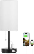 Dicoool 17in Tall Bedroom Lamp with USB C and A Ports - Compact