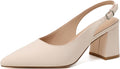 Mostrin Block Slingback Heels for Women - Chic Beige Pumps