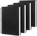 Lined Spiral Notebook A4 Large Black Journal 8.5 in x 11 in - 4 Pack