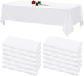 12 Pack White Tablecloths for Rectangle Tables - Stain Resistant Linen