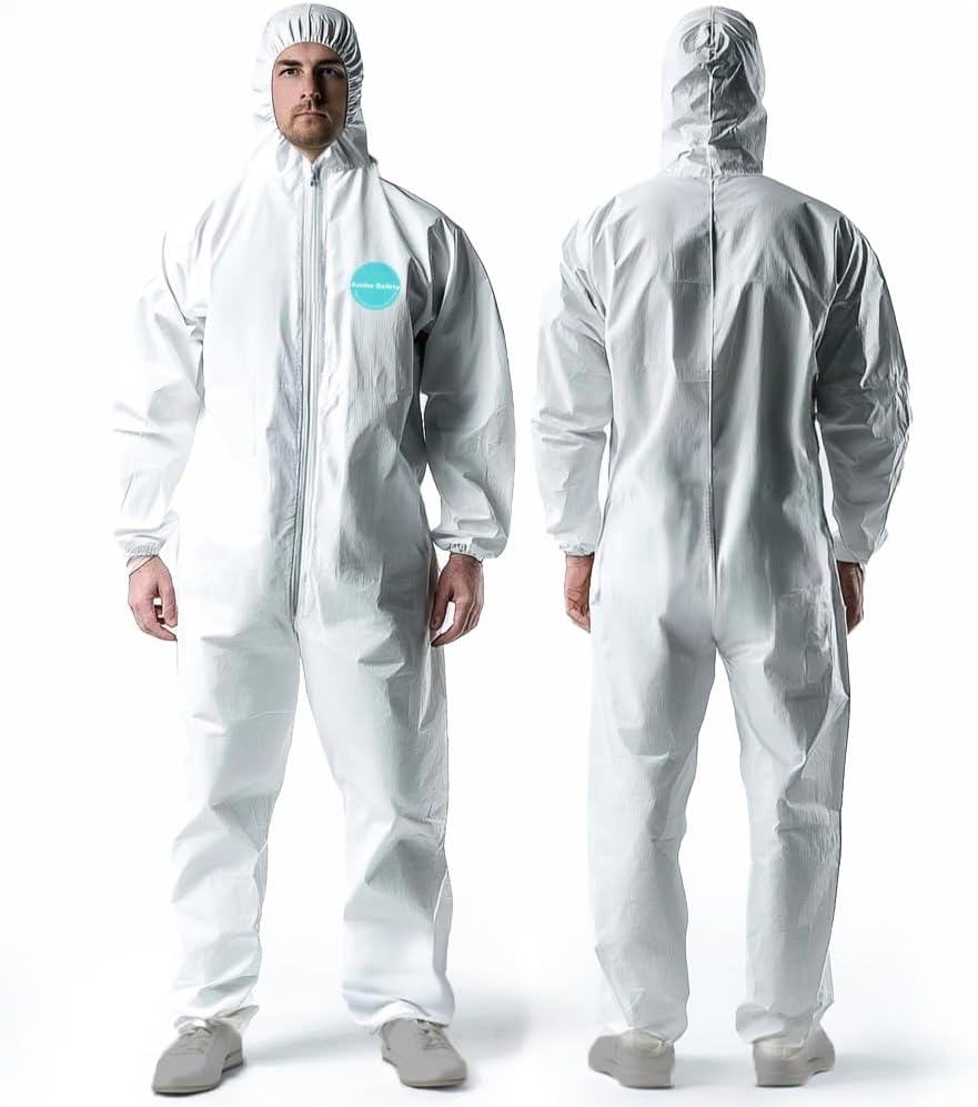 25 Pack Heavy Duty Disposable Hazmat Suits for Ultimate Protection