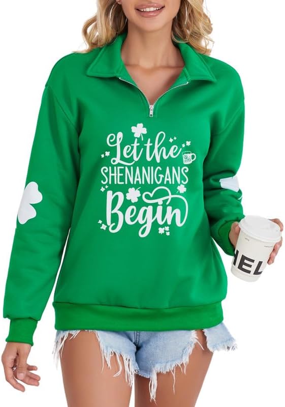 St. Patrick's Day Sweatshirt: Stylish Clover Pullover
