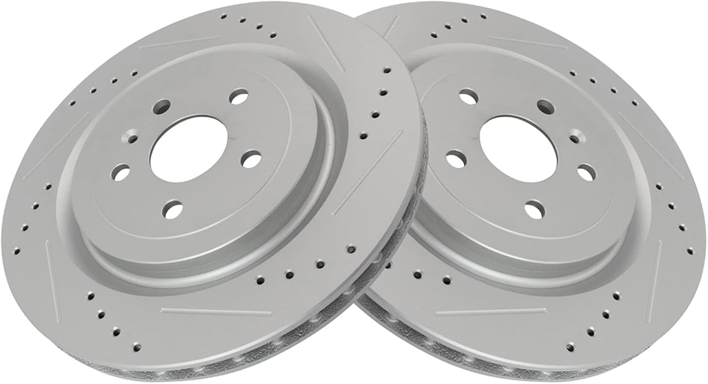 TRQ Rear Performance Brake Rotors Set for Cadillac CTS & Camaro