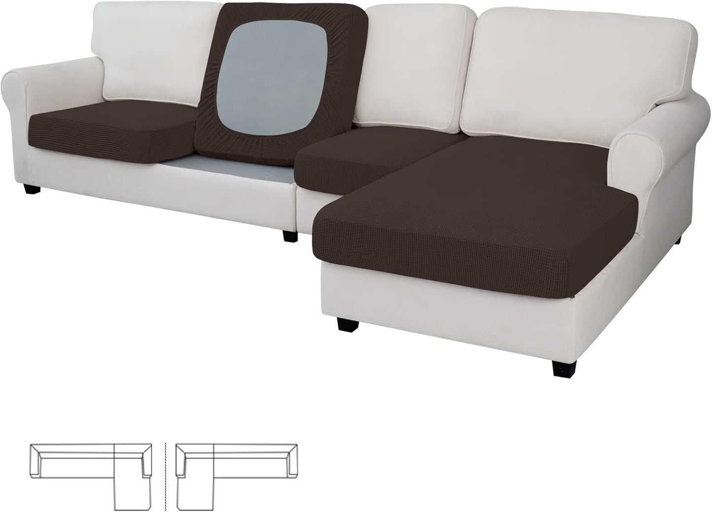 Easy-Going Stretch Couch Cushion Covers for Sectional Sofa