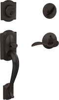 Schlage F60 Camelot Front Entry Handleset with Accent Lever - Secure