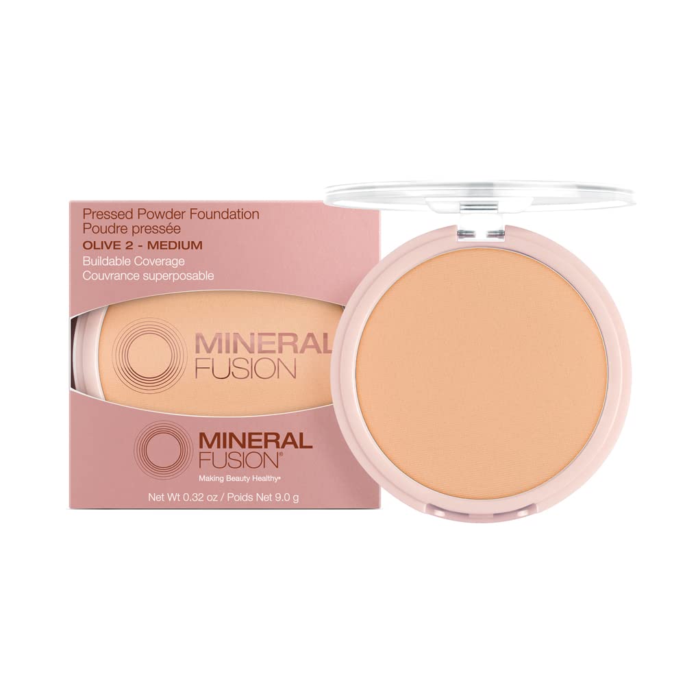 Mineral Fusion Olive 2 Pressed Powder Foundation for Flawless Skin