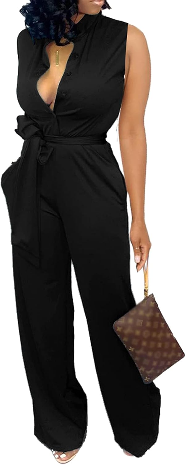 Elegant Long Straight Pants Jumpsuit for Women by SxClub