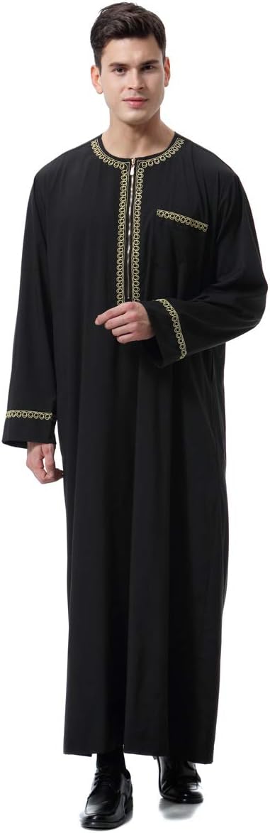 Men's Muslim Clothes Durable Kaftan Robe for Comfort and Style