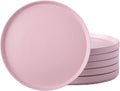 AmorArc Ceramic Plates Set of 6 8.0 in Matte Pink - Elegant Everyday