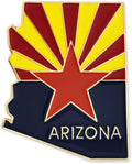 PinMart State Shape Flag Lapel Pin - Arizona Flag in State Outline