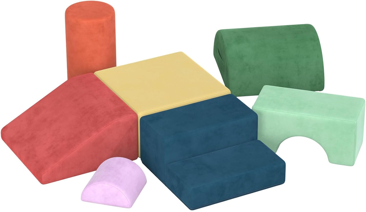 7 Pieces Foam Climbing Blocks for Toddlers 1-3, Soft Indoor Play
