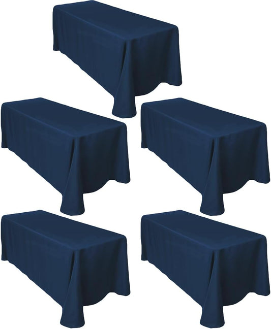 LTC LINENS 5-Pack Rectangular Tablecloths for Elegant Events
