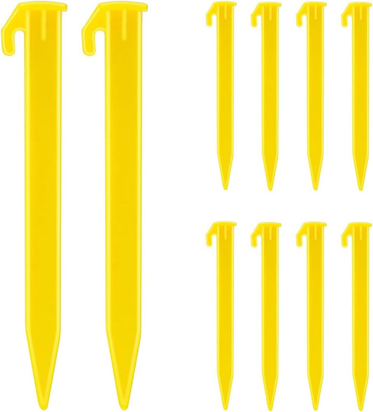 10-Pack Heavy Duty Yellow Tent Stakes - TKYPZY