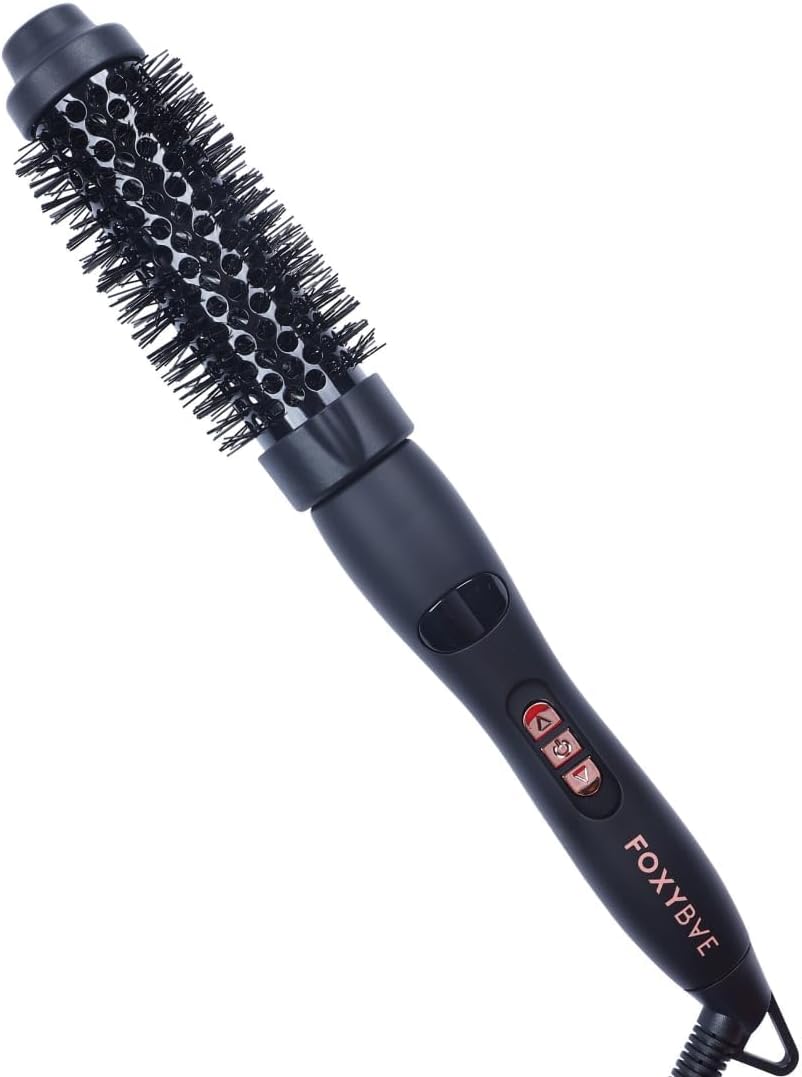FoxyBae Curling Round Brush 1.25in for Frizz Free Voluminous Hair