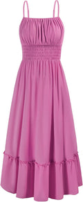 GRACE KARIN Womens 2025 Summer Spaghetti Strap Smocked Maxi Dress