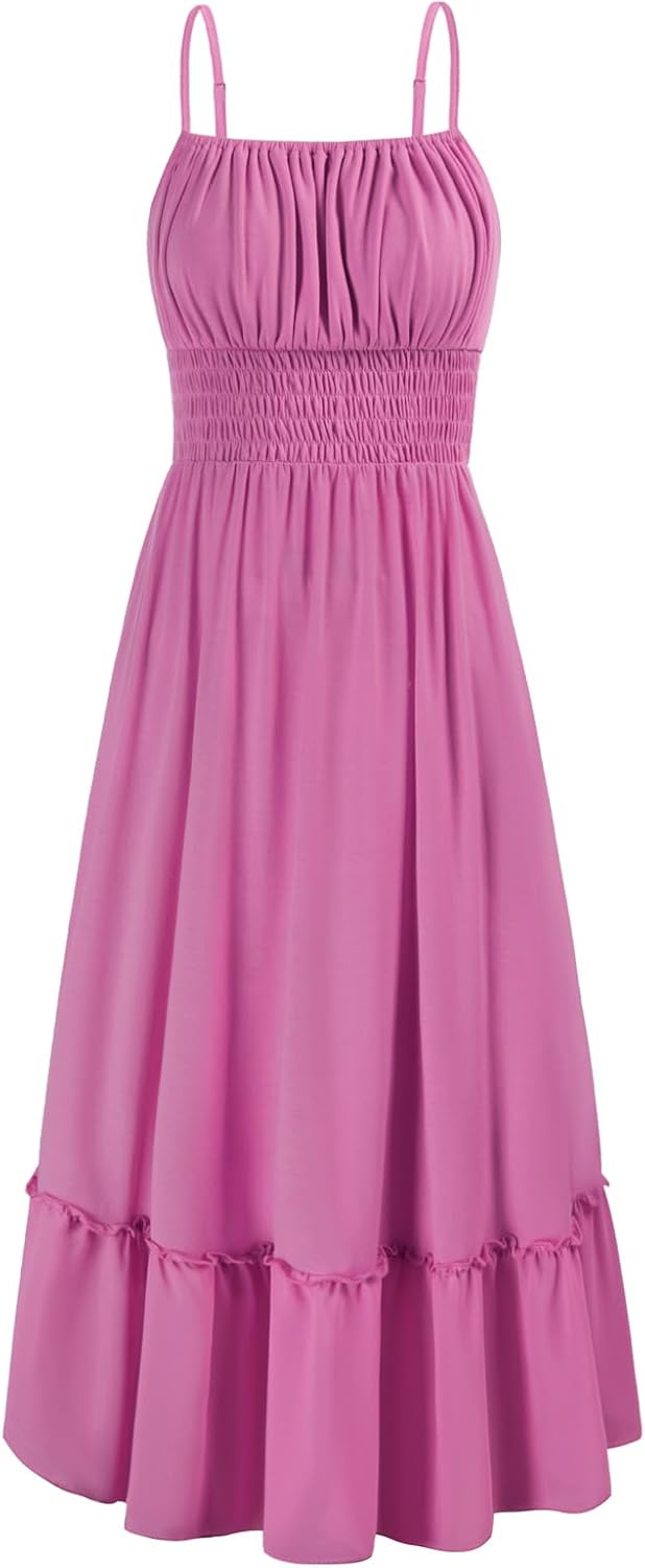 GRACE KARIN Womens Summer Maxi Dress with Pockets and Ruffles