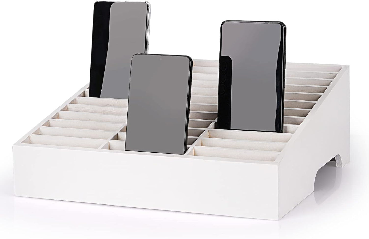 36-Grid Wooden Cell Phone Holder Organizer for Classroom Use