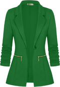 Genhoo Women's Long Sleeve Blazer Open Front Cardigan (Style CGBB)