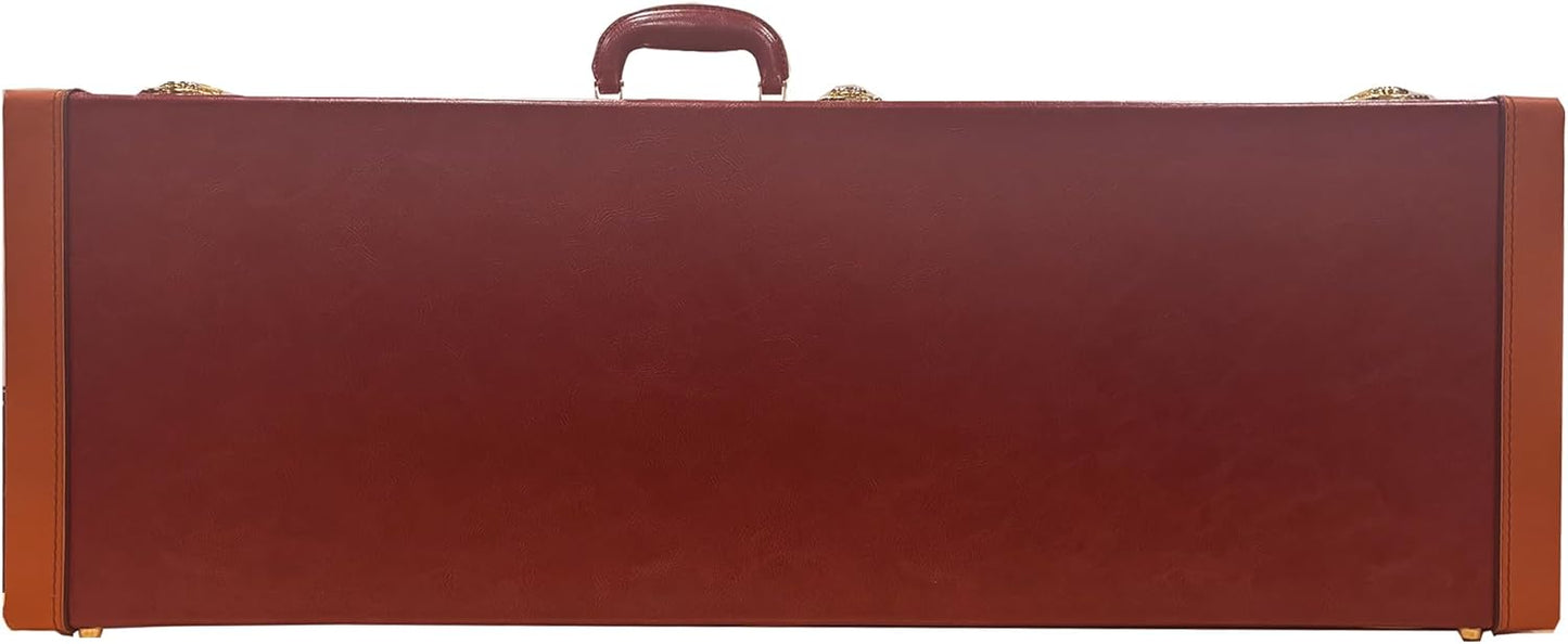 Premium Electric Guitar Hard Case for Fender & More - Wine Red